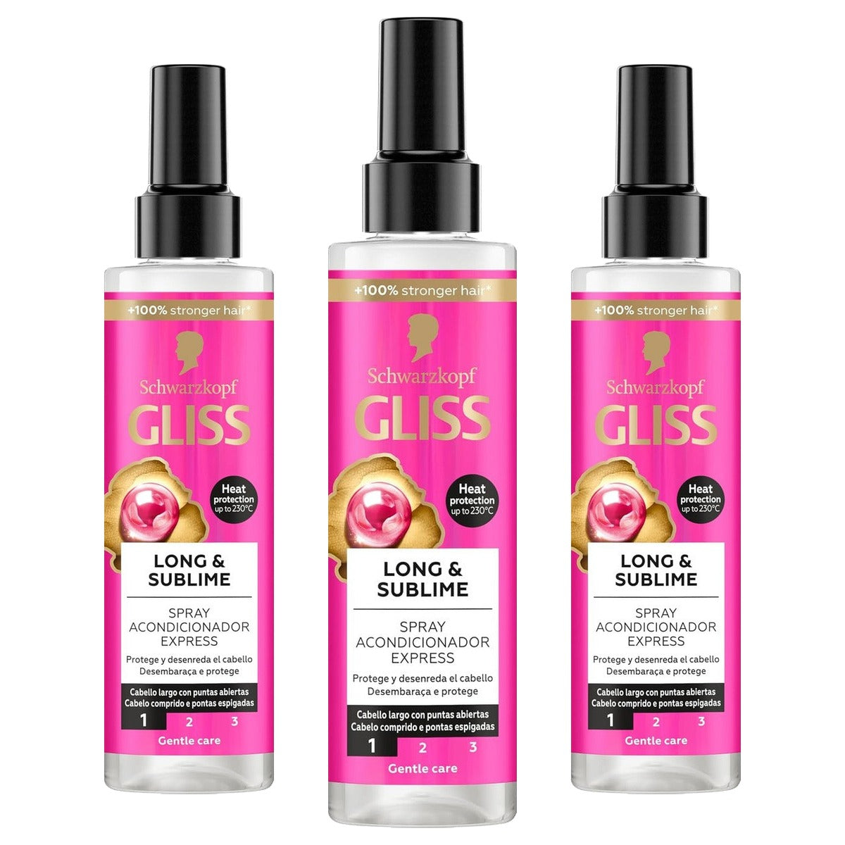 Gliss Long & Sublime Express Conditioner 3 x 200 ml - Voordeelverpakking