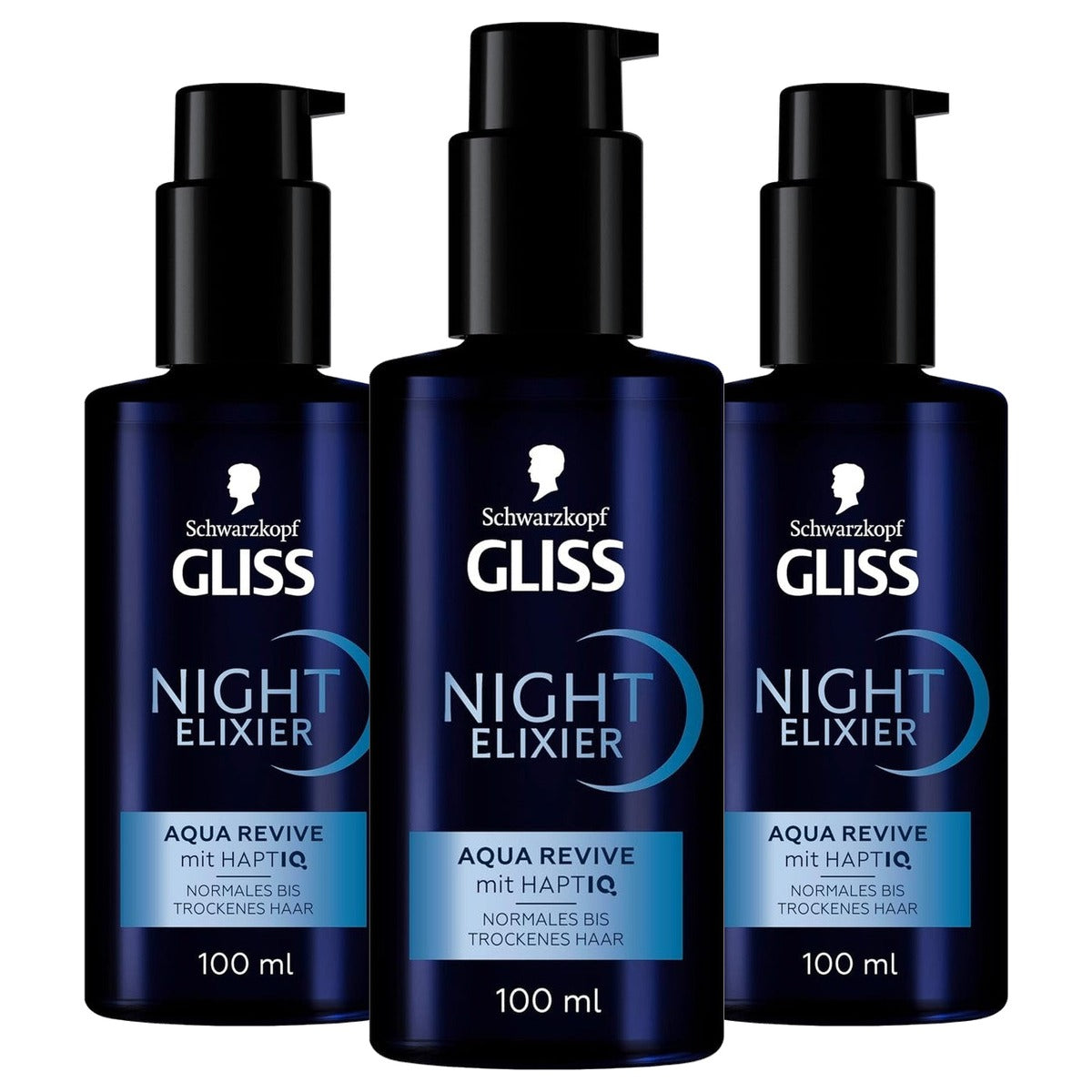 Gliss Night Elixier Aqua Revive Haarserum 3 x 100 ml - Voordeelverpakking