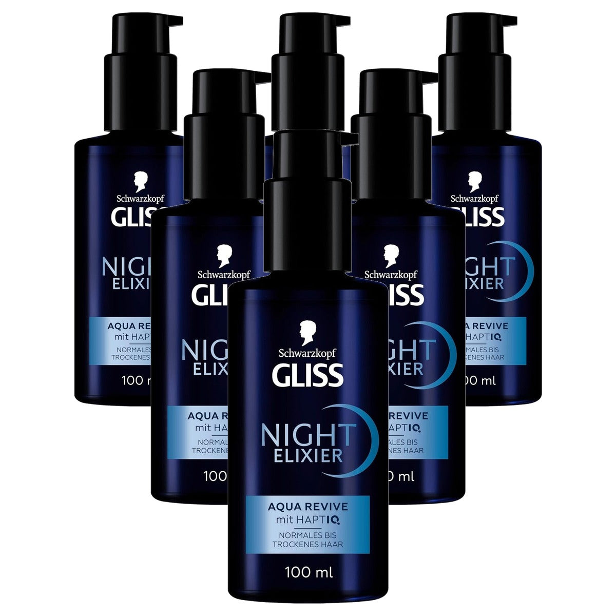 Gliss Night Elixier Aqua Revive Haarserum 6 x 100 ml - Voordeelverpakking
