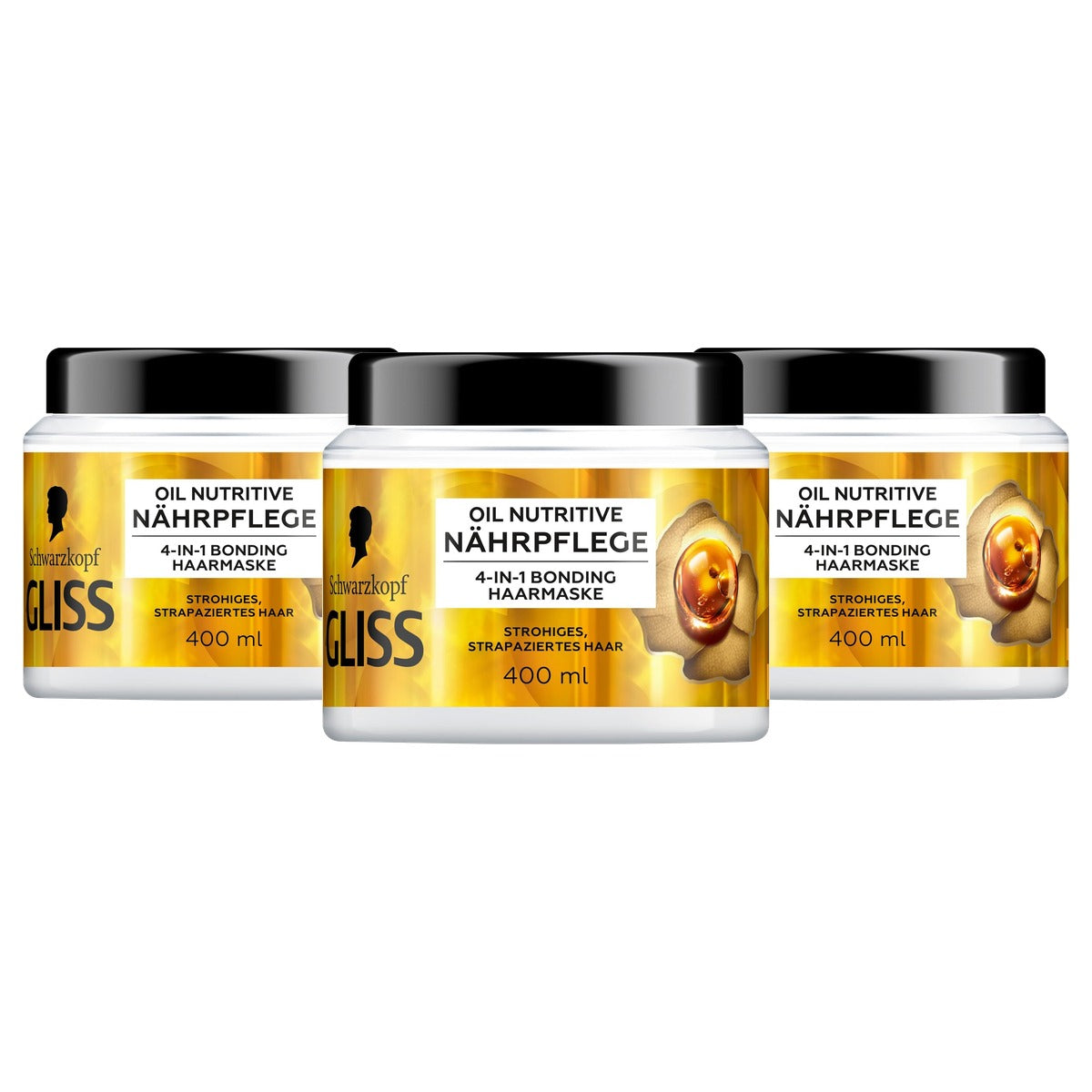 Gliss 4-in-1 voedingsverzorging Oil Nutritive 3 x 400 ml - Voordeelverpakking