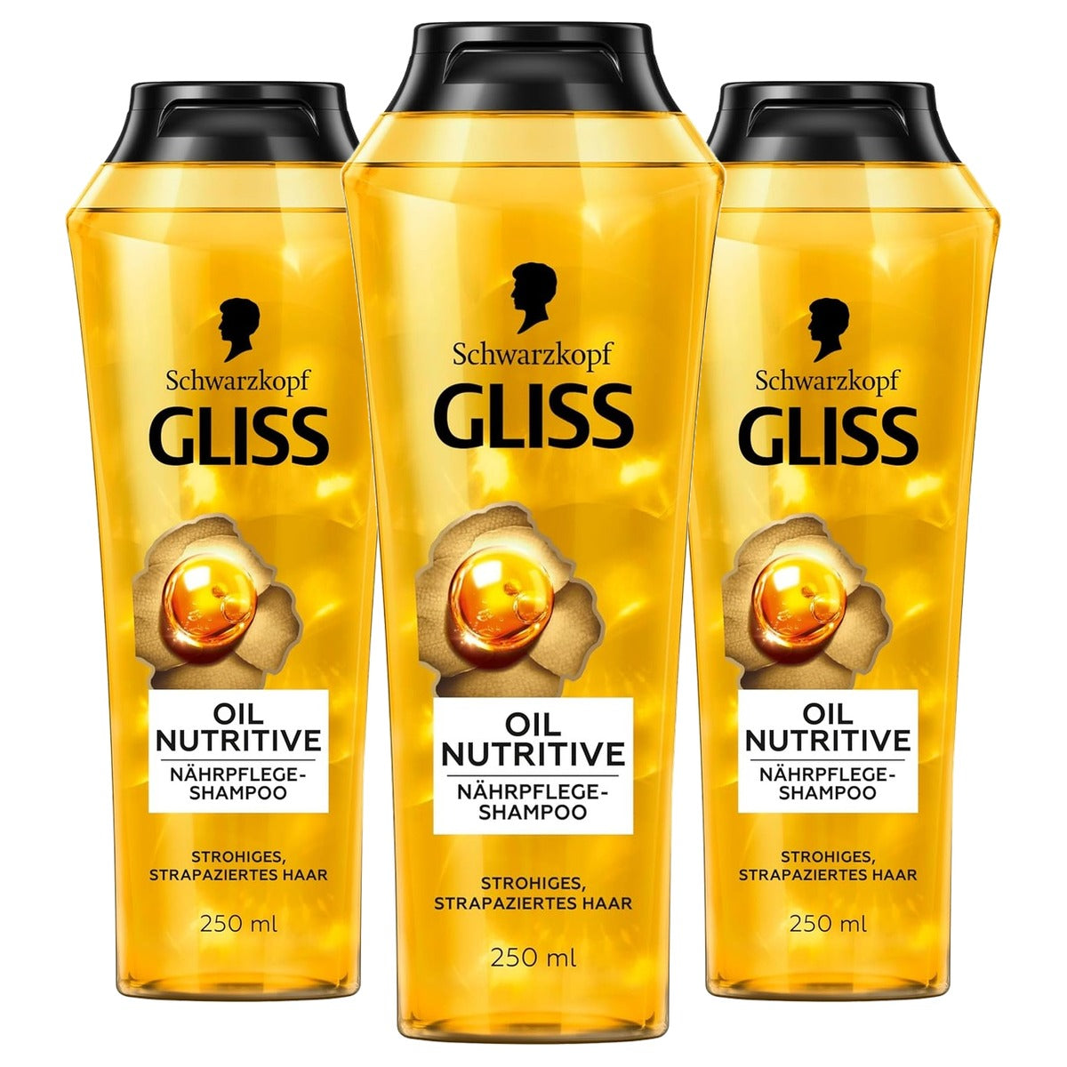 Gliss Oil Nutritive Shampoo 250 ml - 3 stuks