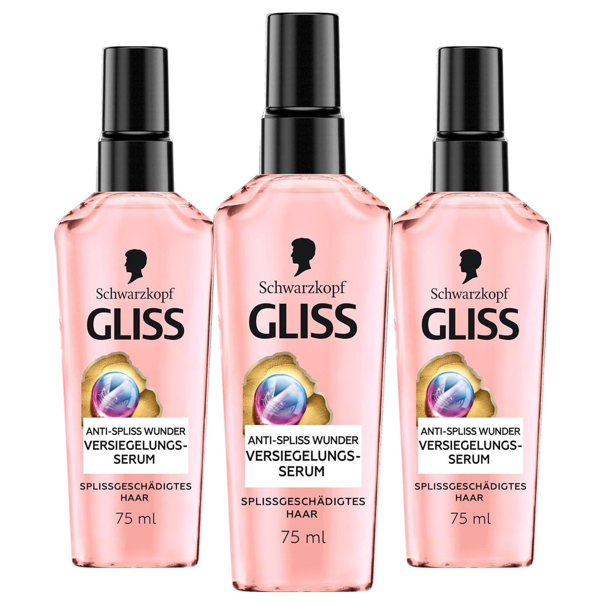 Gliss Serum Anti-Splijten Wunder 3 x 75 ml - Voordeelverpakking