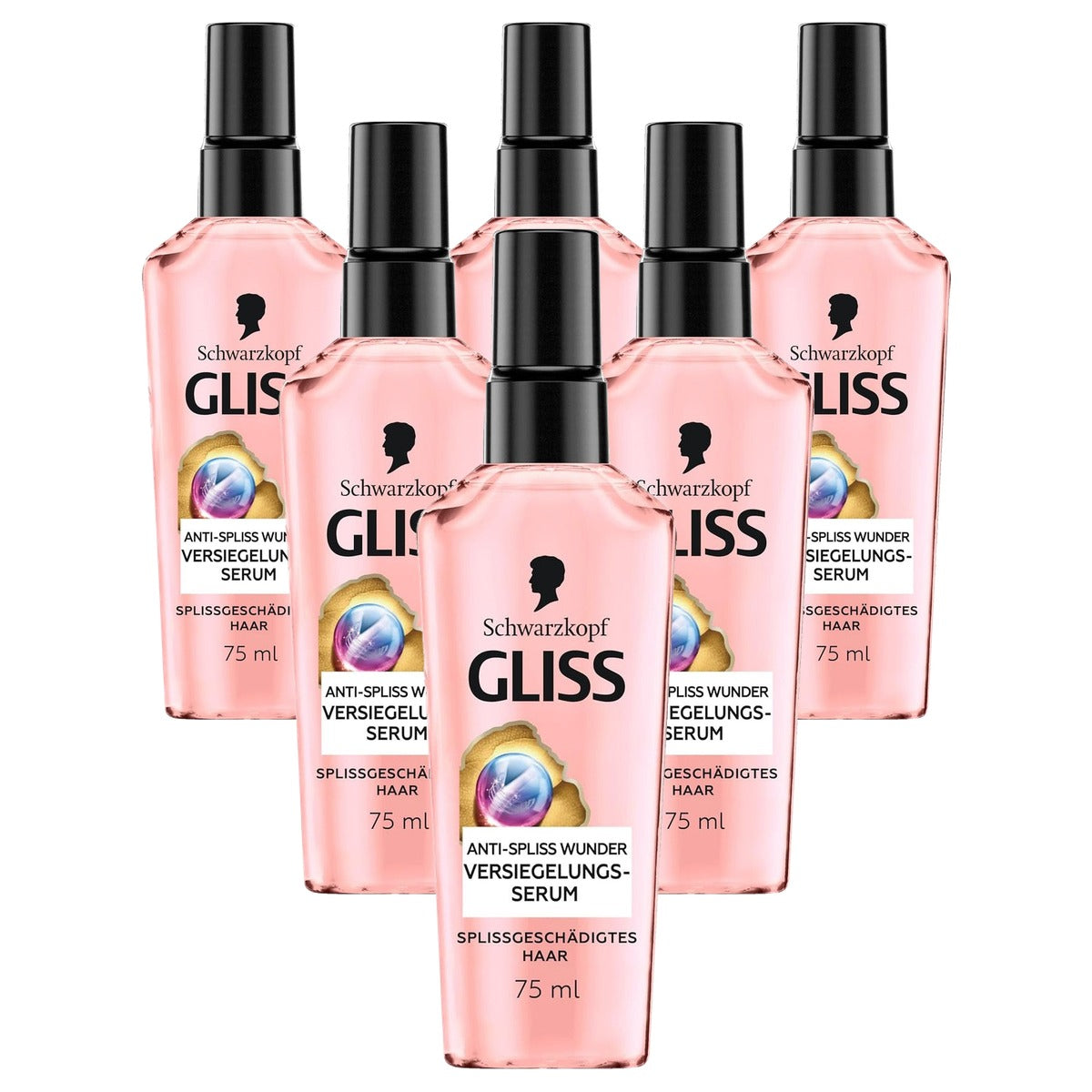 Gliss Serum Anti-Splijten Wunder 6 x 75 ml - Voordeelverpakking