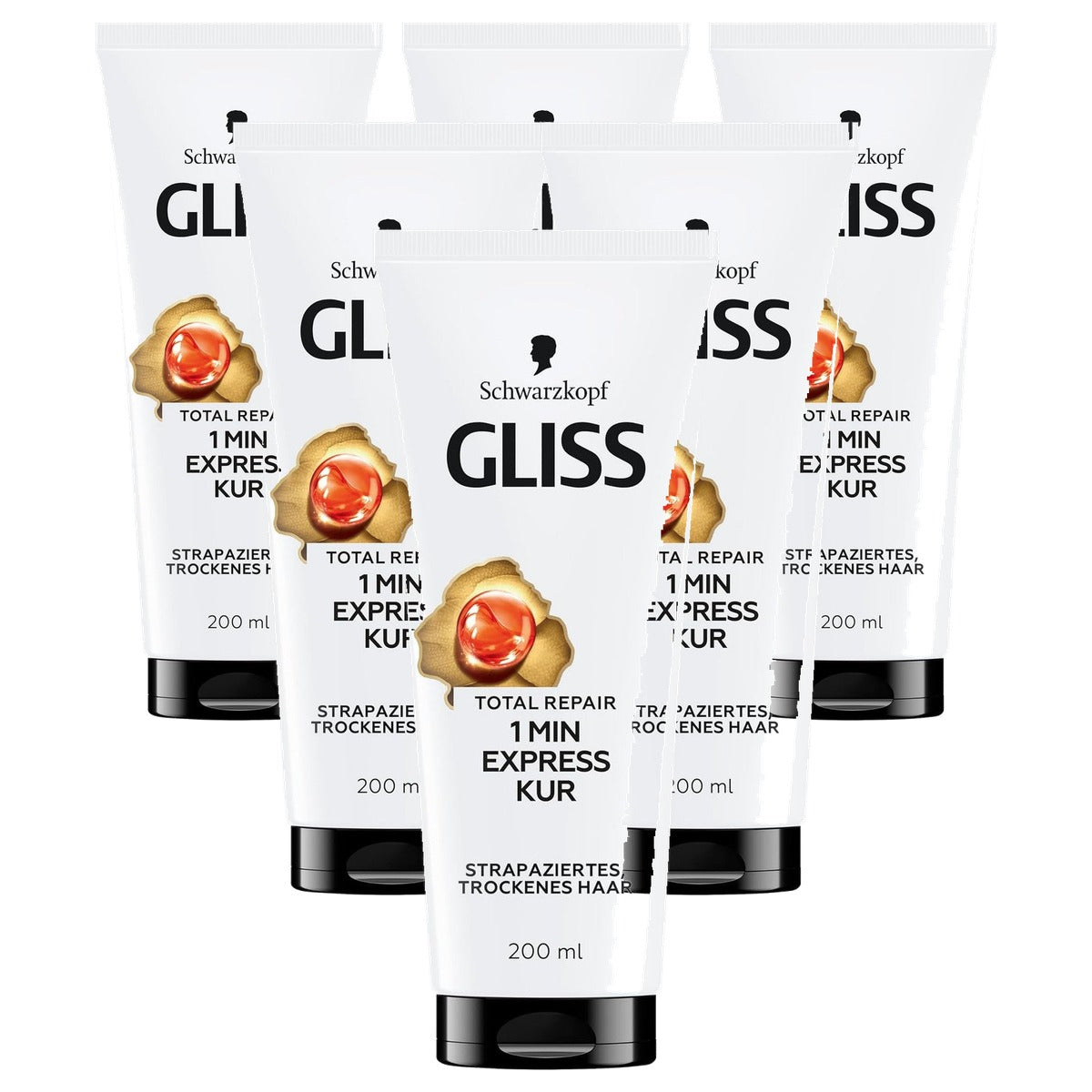 Gliss 1-minuut intensieve behandeling Total Repair 6 x 200 ml - Voordeelverpakking