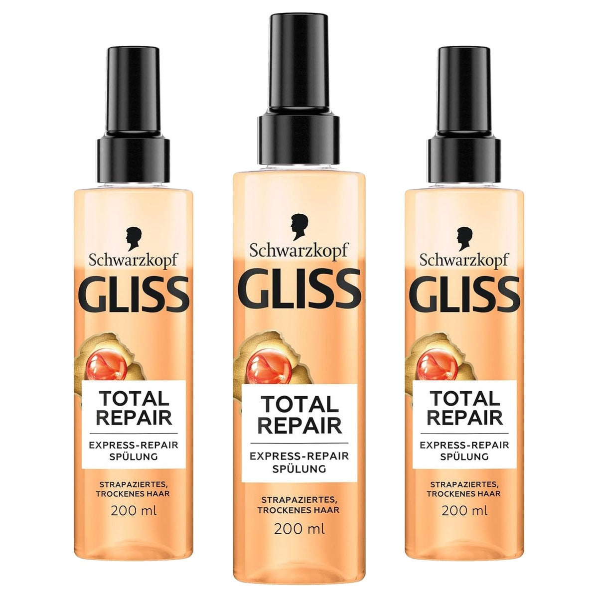 Gliss Total Repair Express-Repair Conditioner 3 x 200 ml - Voordeelverpakking