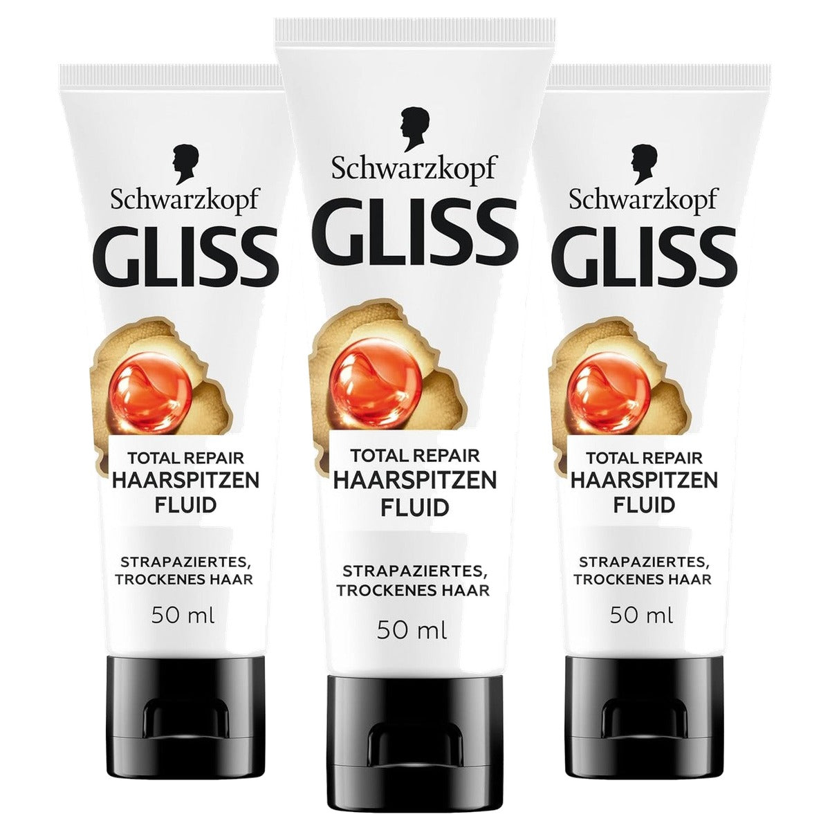 Gliss Total Repair Haarpuntvloeistof 3 x 50 ml - Voordeelverpakking