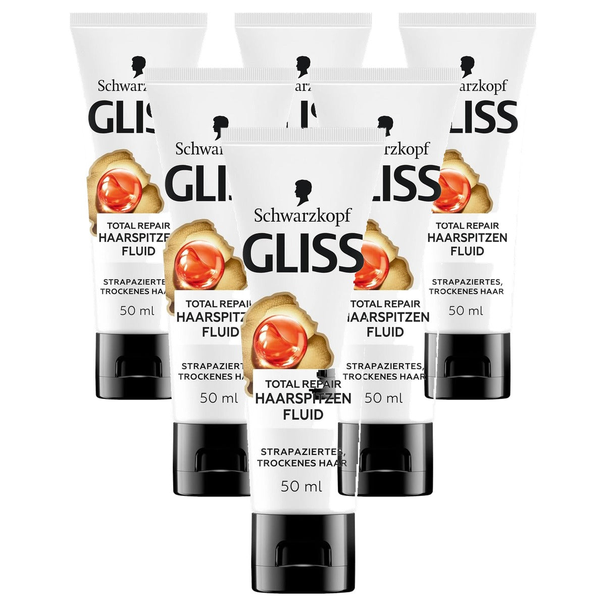 Gliss Total Repair Haarpuntvloeistof 6 x 50 ml - Voordeelverpakking