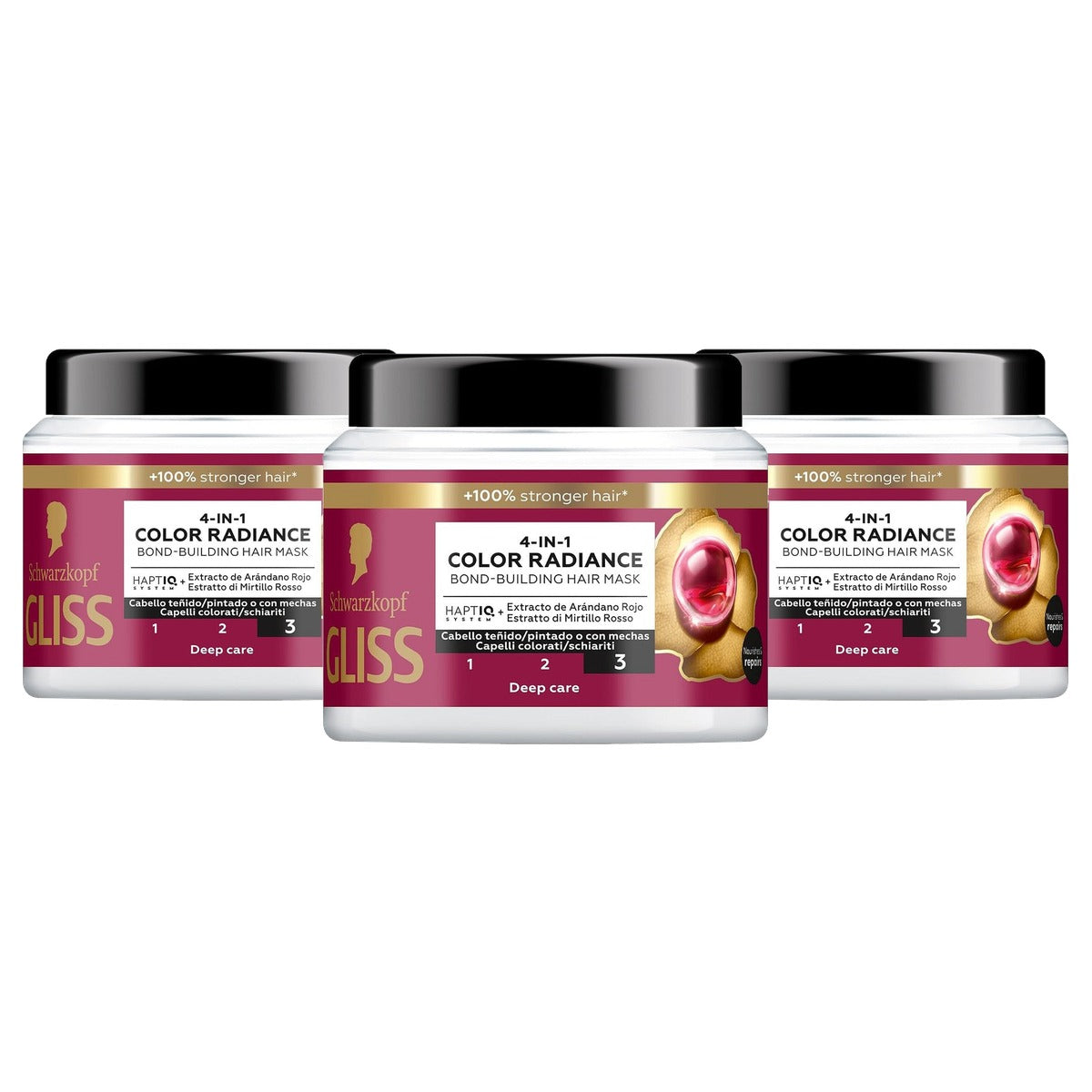 Gliss Ultimate Color Haarmasker 3 x 400 ml - Voordeelverpakking