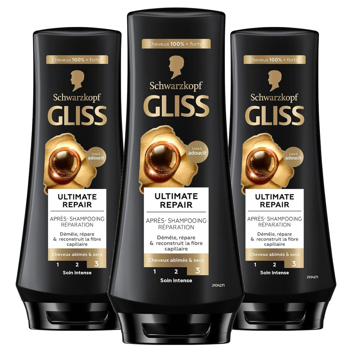 Schwarzkopf Gliss Ultimate Repair Conditioner 3 x 200 ml - Voordeelverpakking