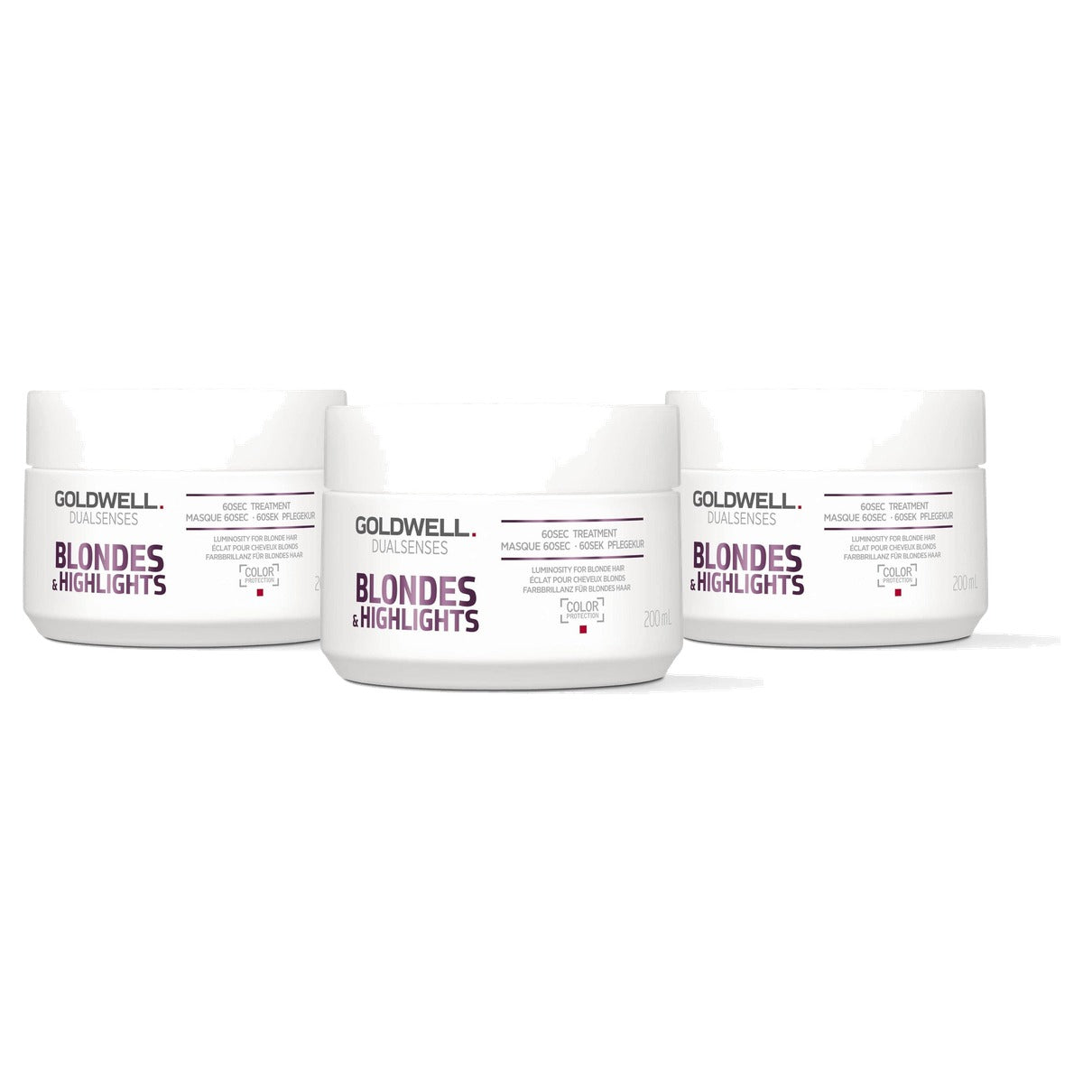 Goldwell Dualsenses Blondes & Highlights 60 Seconden Verzorgingskuur voor Blond en Gestreept Haar 200 ml - 3-pack
