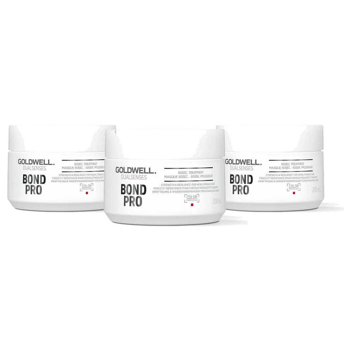 Goldwell Dualsenses Bond Pro 60 Seconden Verzorgende Kuur voor Zwak en tot Haarbreuk Neigend Haar 200 ml - 3-pack