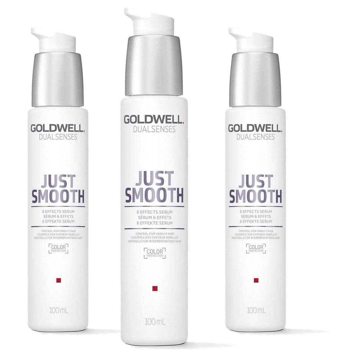 Goldwell Dualsenses Just Smooth 6 Effecten Serum voor Weerbarstig en Rusteloos Haar 100 ml - 3-pack