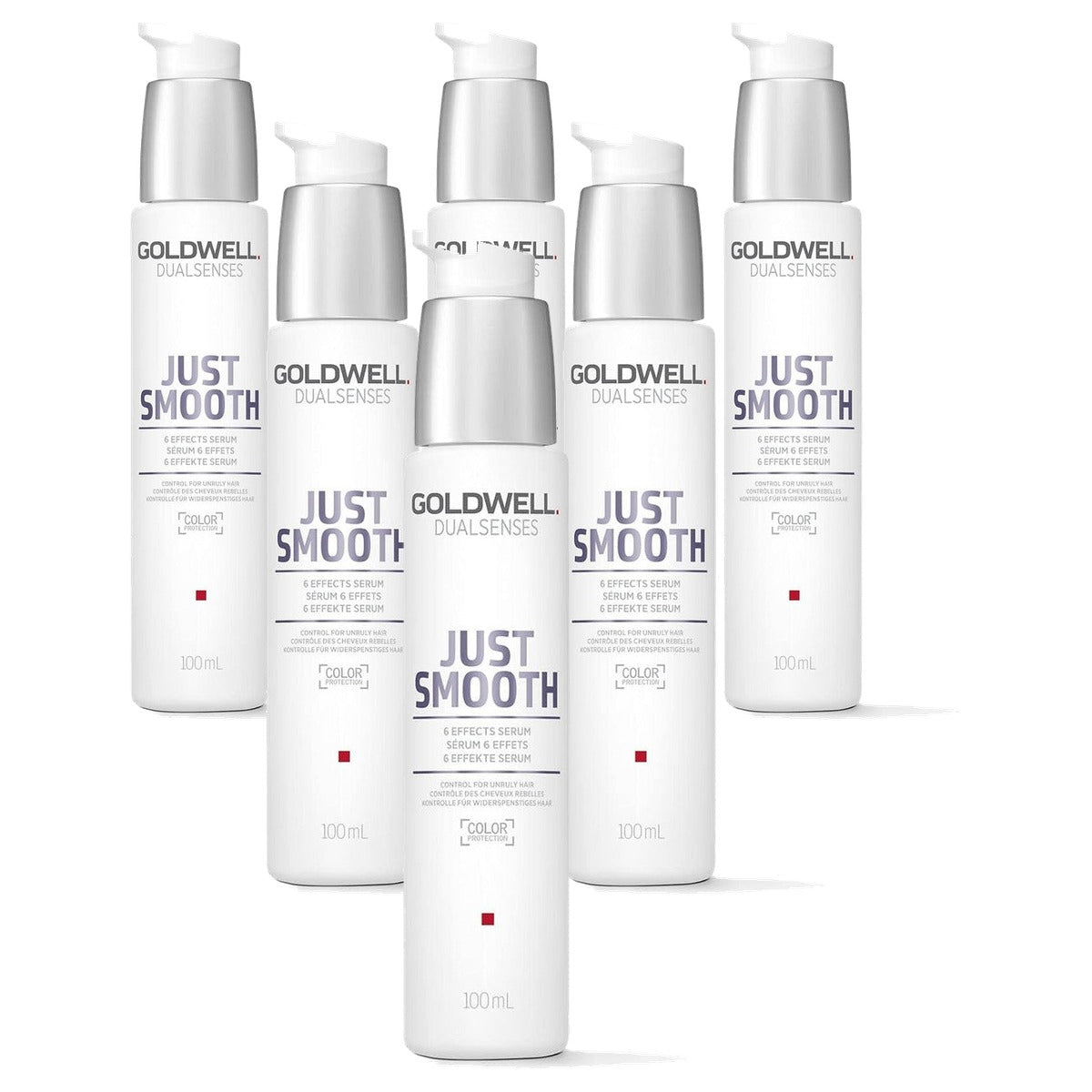 Goldwell Dualsenses Just Smooth 6 Effecten Serum voor Weerbarstig en Rusteloos Haar 100 ml - 6-pack