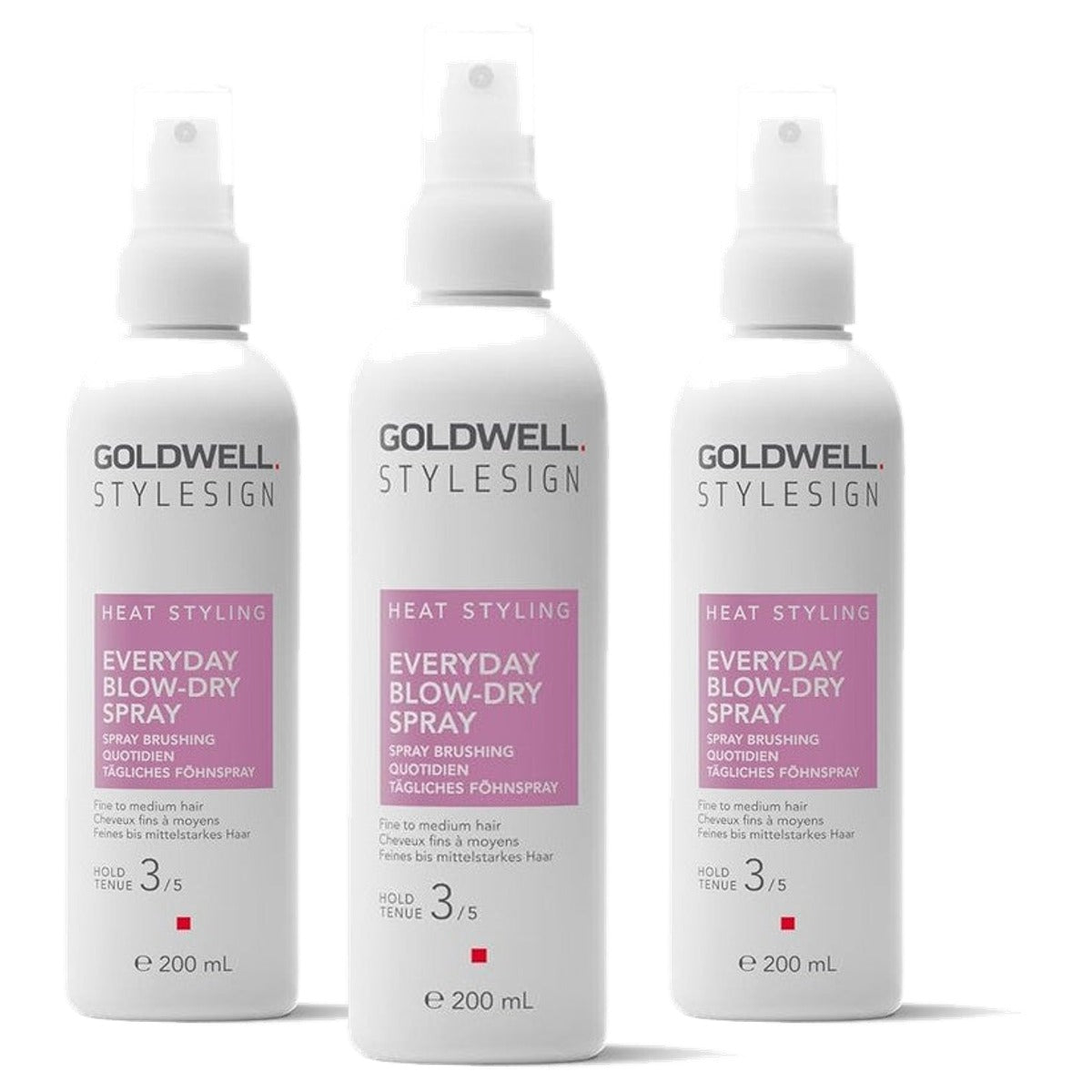 Goldwell StyleSign Heat Styling Dagelijkse Föhnspray voor Fijn tot Middelsterk Haar 200 ml - 3-pack