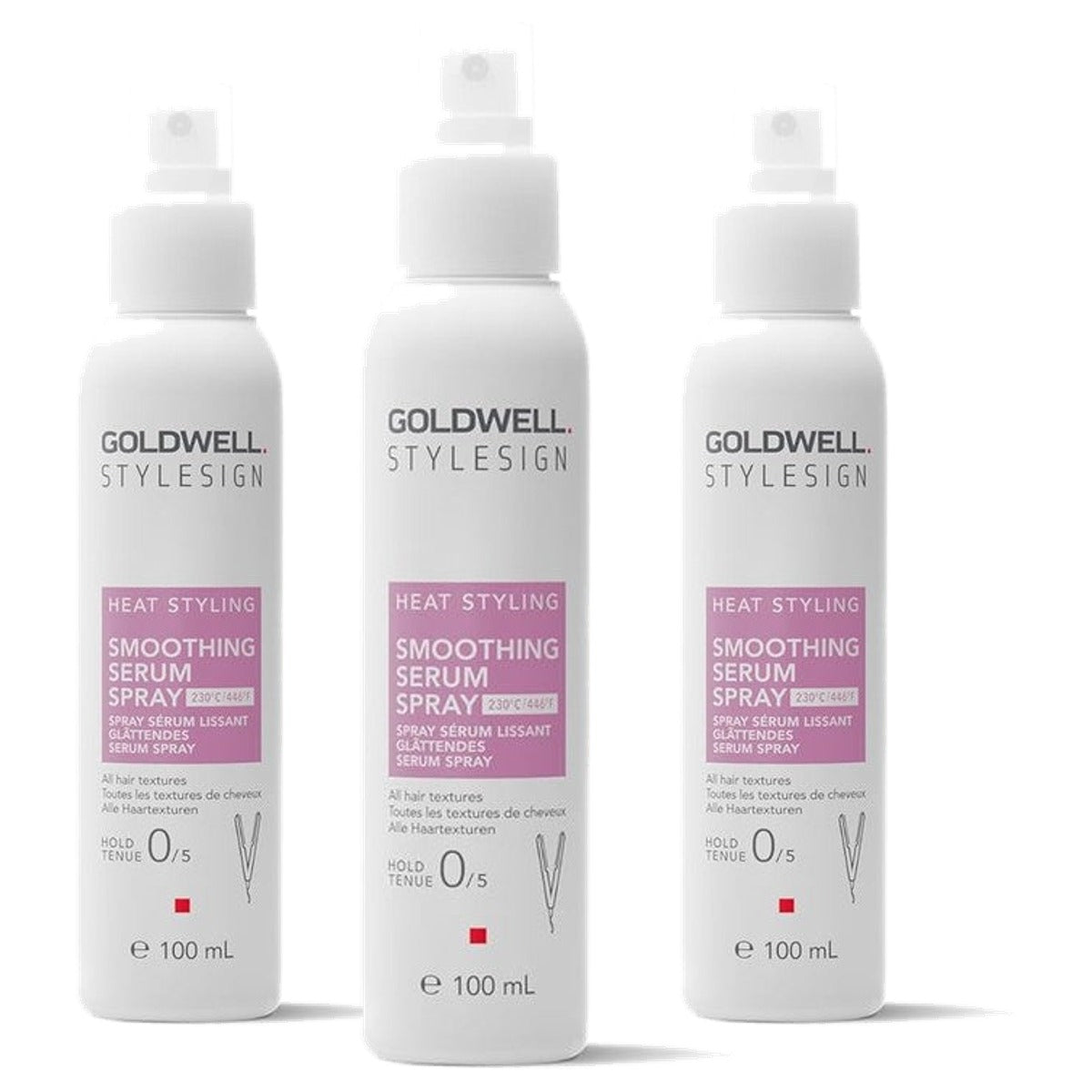 Goldwell StyleSign Heat Styling Gladend Serum Spray voor Alle Haarstructuren 100 ml - 3-pack