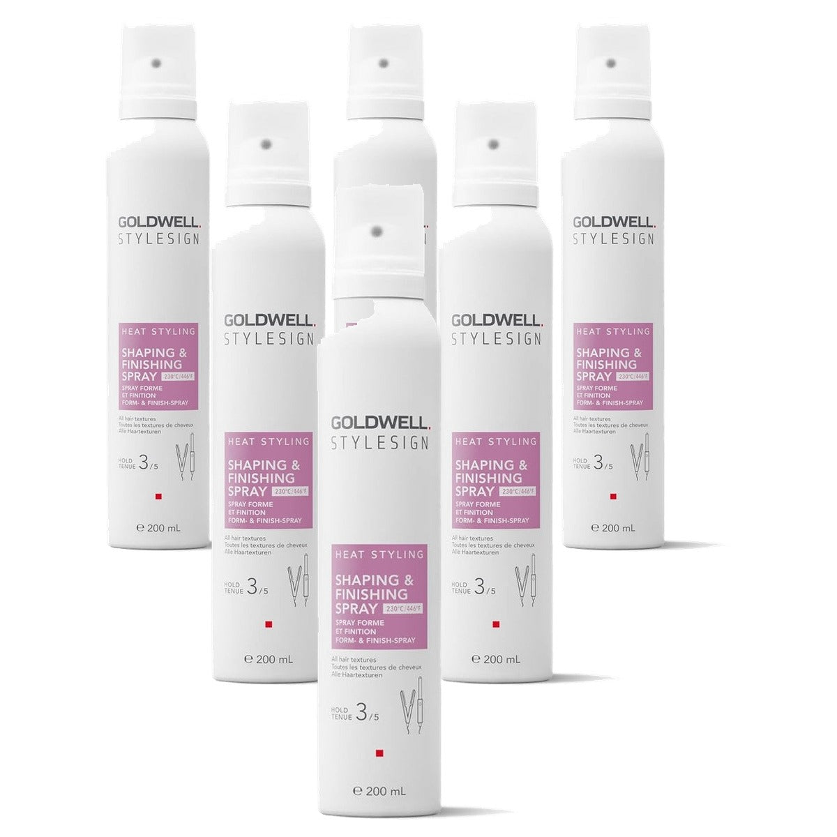 Goldwell StyleSign Heat Styling Vorm- en Afwerkingsspray voor Alle Haarstructuren 200 ml - 6-pack