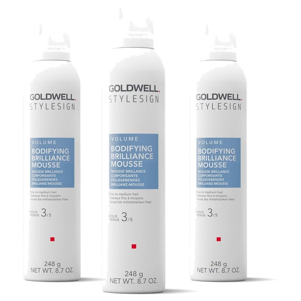 Goldwell StyleSign Volume Vulling Brillant Mousse voor Fijn tot Middelsterk Haar 300 ml - 3-pack