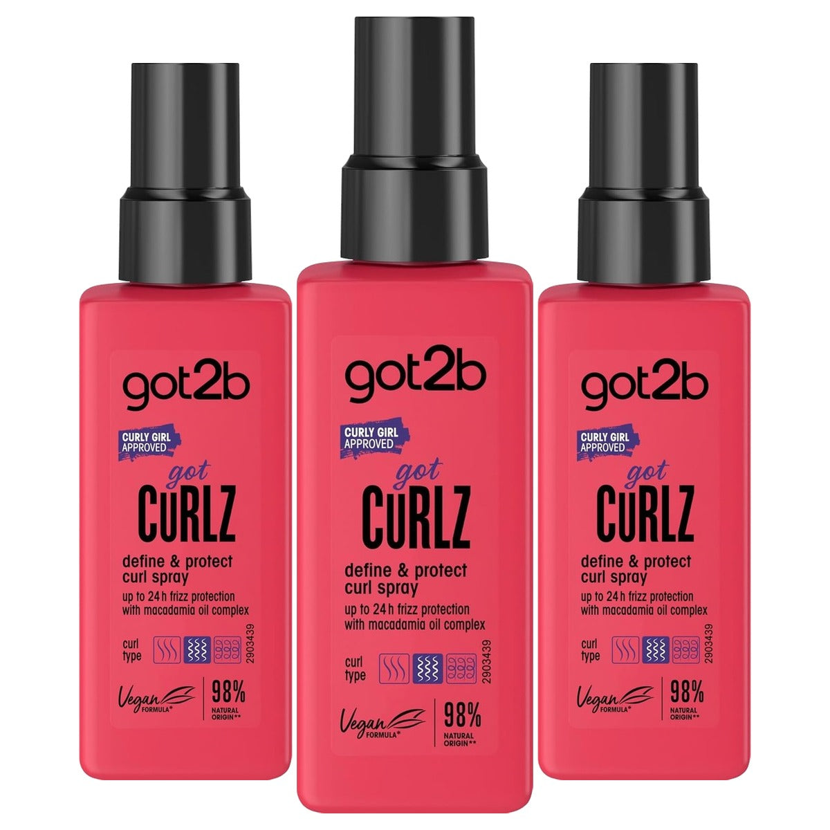 got2b Curls Define Spray 3 x 150 ml - Voordeelverpakking