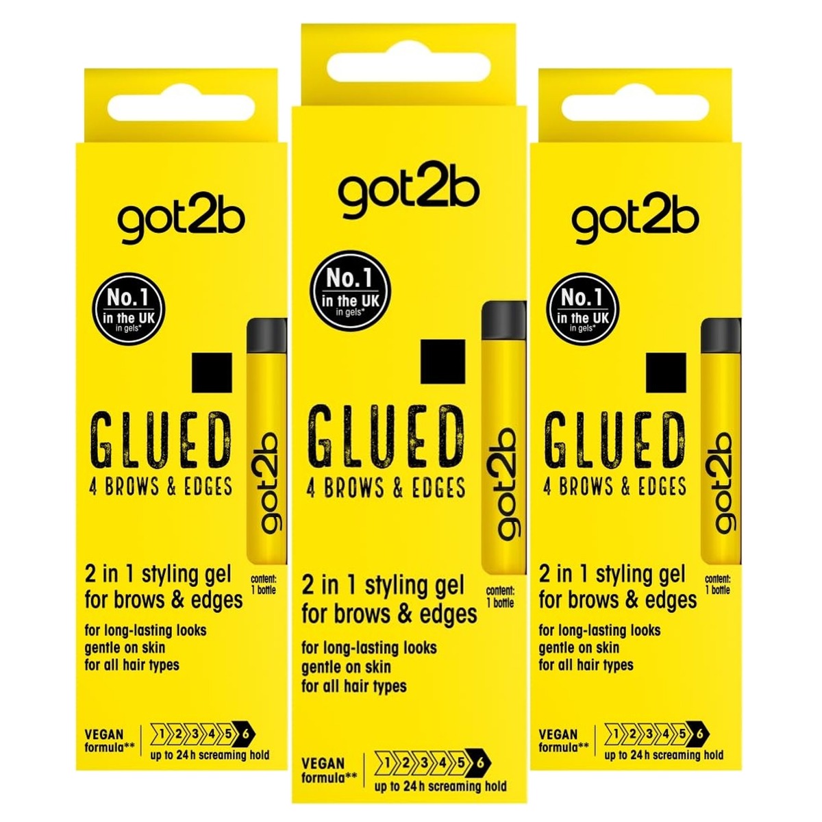 got2b Glued 4 Brows & Edges Gel 2 in 1 3 x 16 ml - Voordeelverpakking