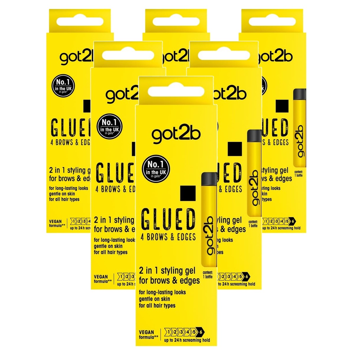 got2b Glued 4 Brows & Edges Gel 2 in 1 6 x 16 ml - Voordeelverpakking