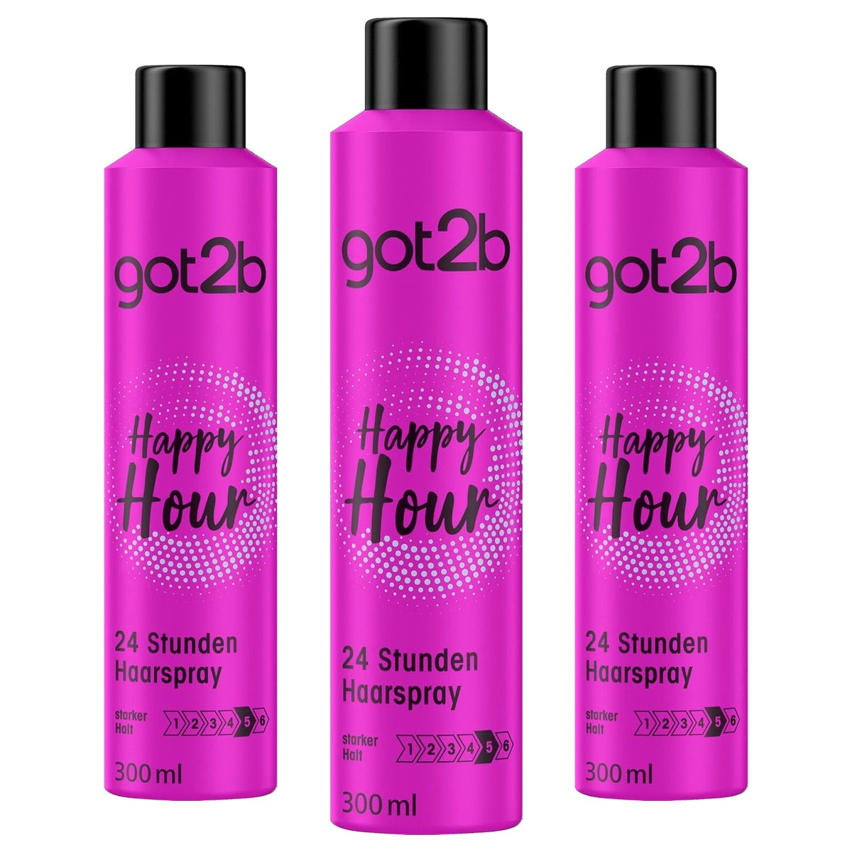 got2b Happy Hour Grip 5 Haarspray 3 x 300 ml - Voordeelverpakking