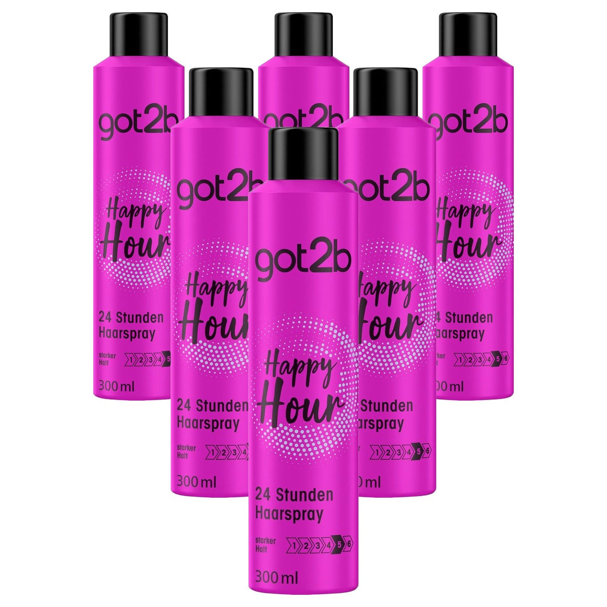 got2b Happy Hour Grip 5 Haarspray 6 x 300 ml - Voordeelverpakking