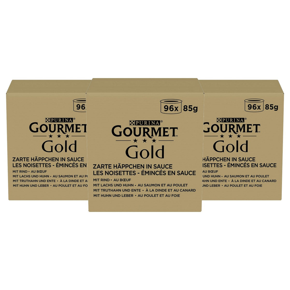 Gourmet Gold Delicate Snacks natvoer kattenvoer mix 96 x 85 g - 3-pack