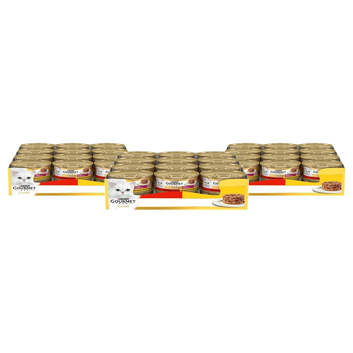 Gourmet Gold di Gusto natvoer kattenvoer kip & rund 24 x 85 g - 3-pack