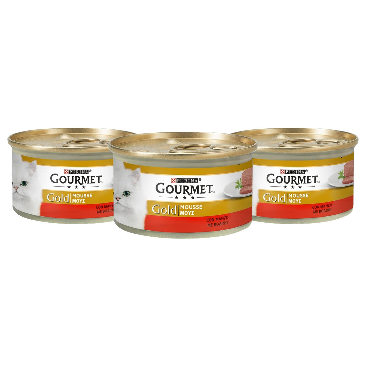 Gourmet Gold natvoer kattenvoer rundvlees 24 x 85 g - 3-pack