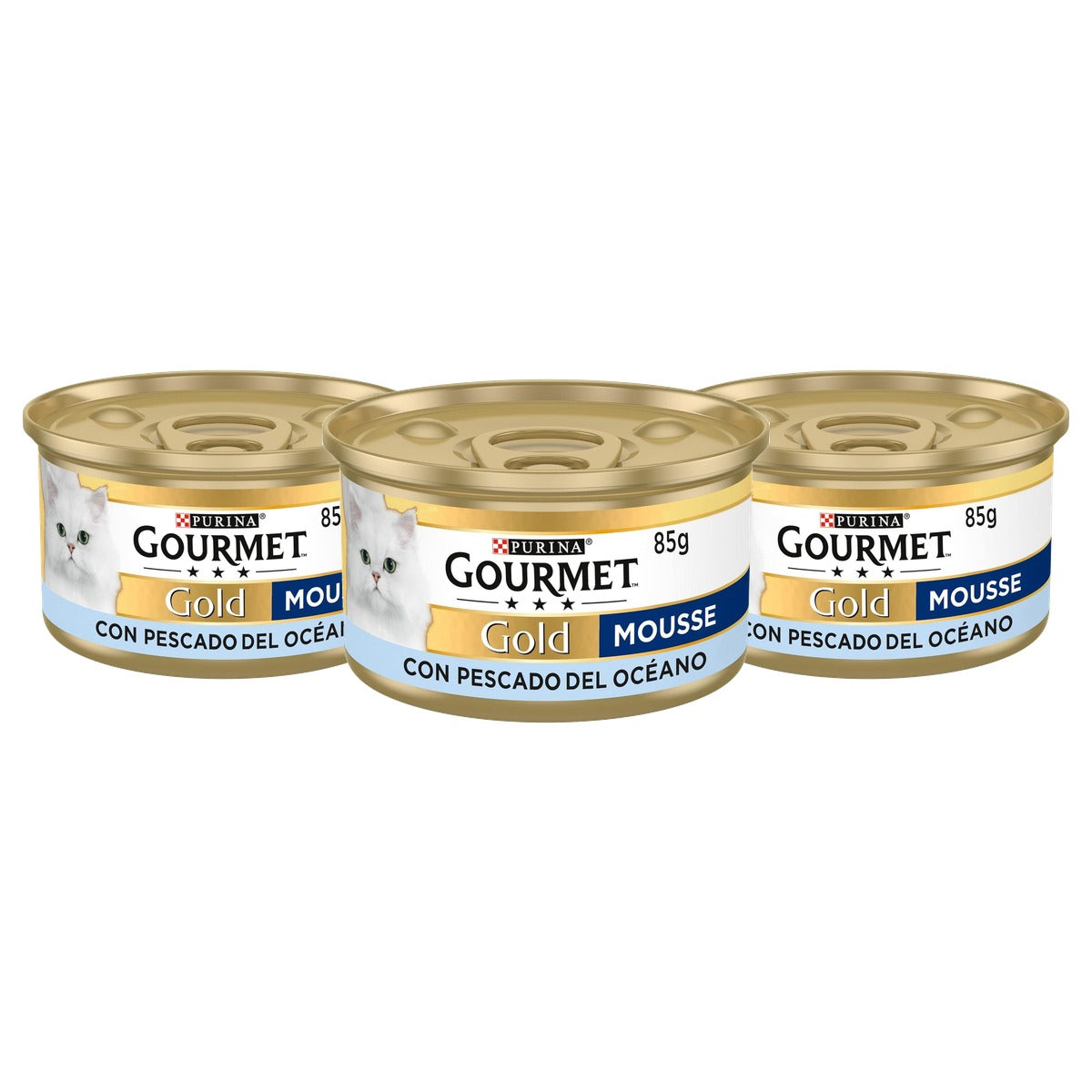 Gourmet Gold Mousse natvoer kattenvoer zeevis 24 x 85 g - 3-pack