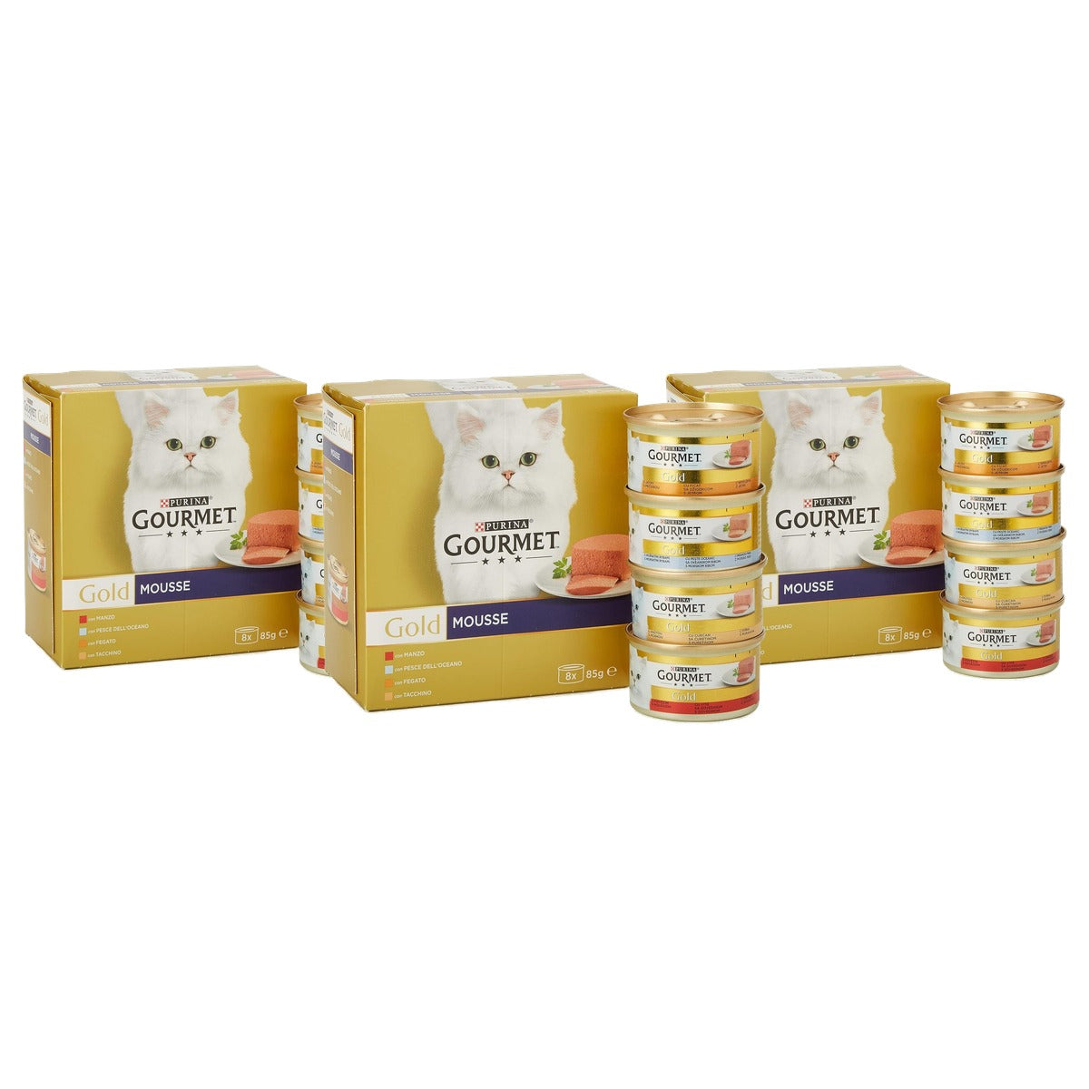 Gourmet Purina Gold natvoer kattenvoer div. smaken 12 x 8 x 85 g - 3-pack