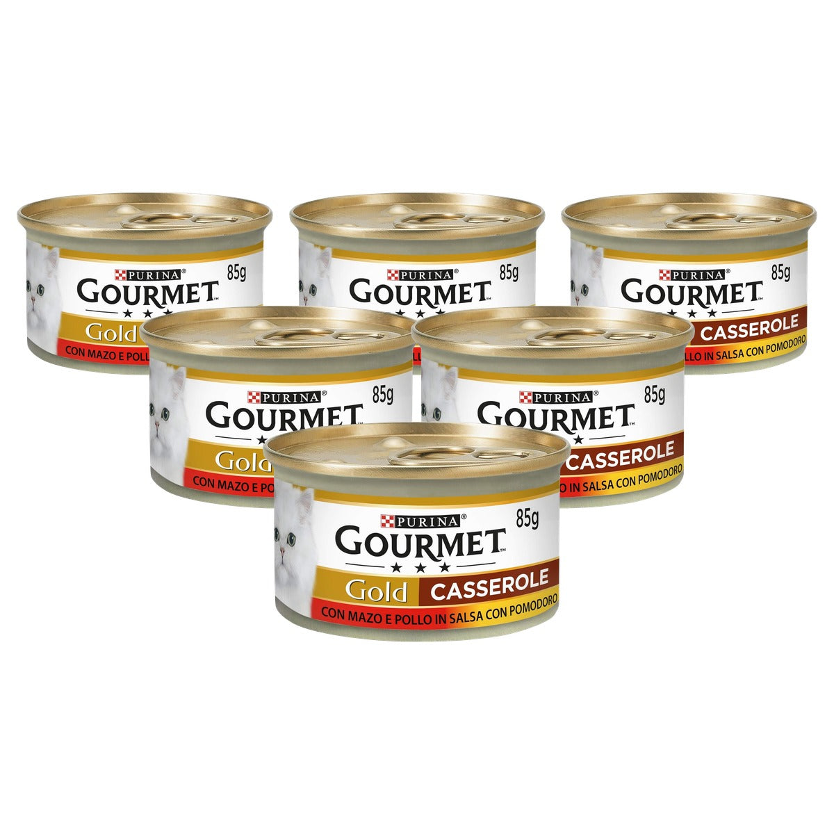 Gourmet Gold Ovenschotel natvoer kattenvoer rund & kip 24 x 85 g - 6-pack