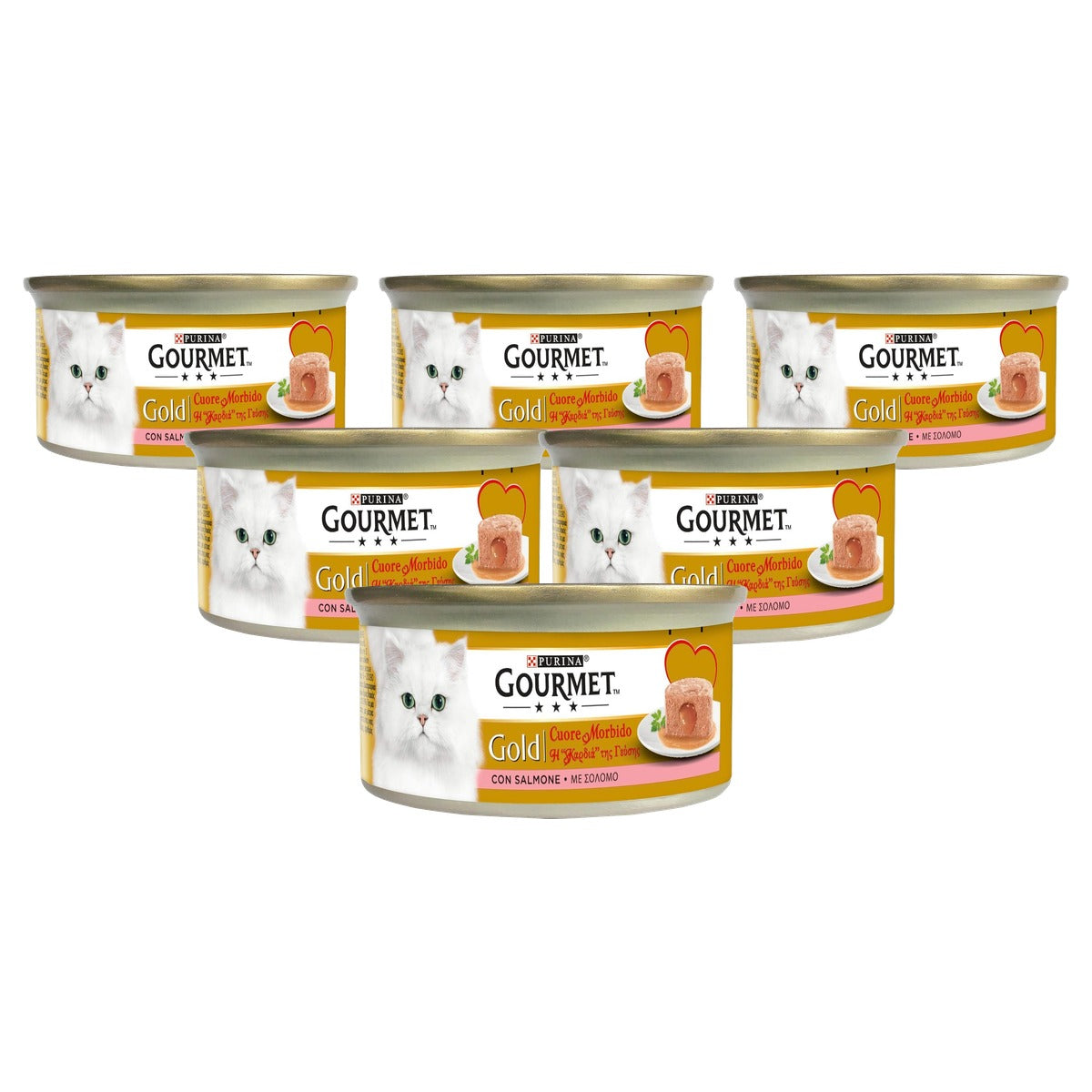 Purina Gourmet Gold Zachte Hartjes natvoer kattenvoer Zalm 24 x 85 g - 6-pack