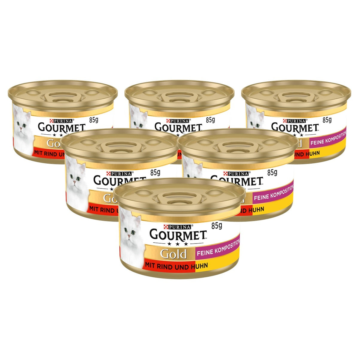 Gourmet Goud compositie natvoer kattenvoer rundvlees & kip 12 x 85 g - 6-pack