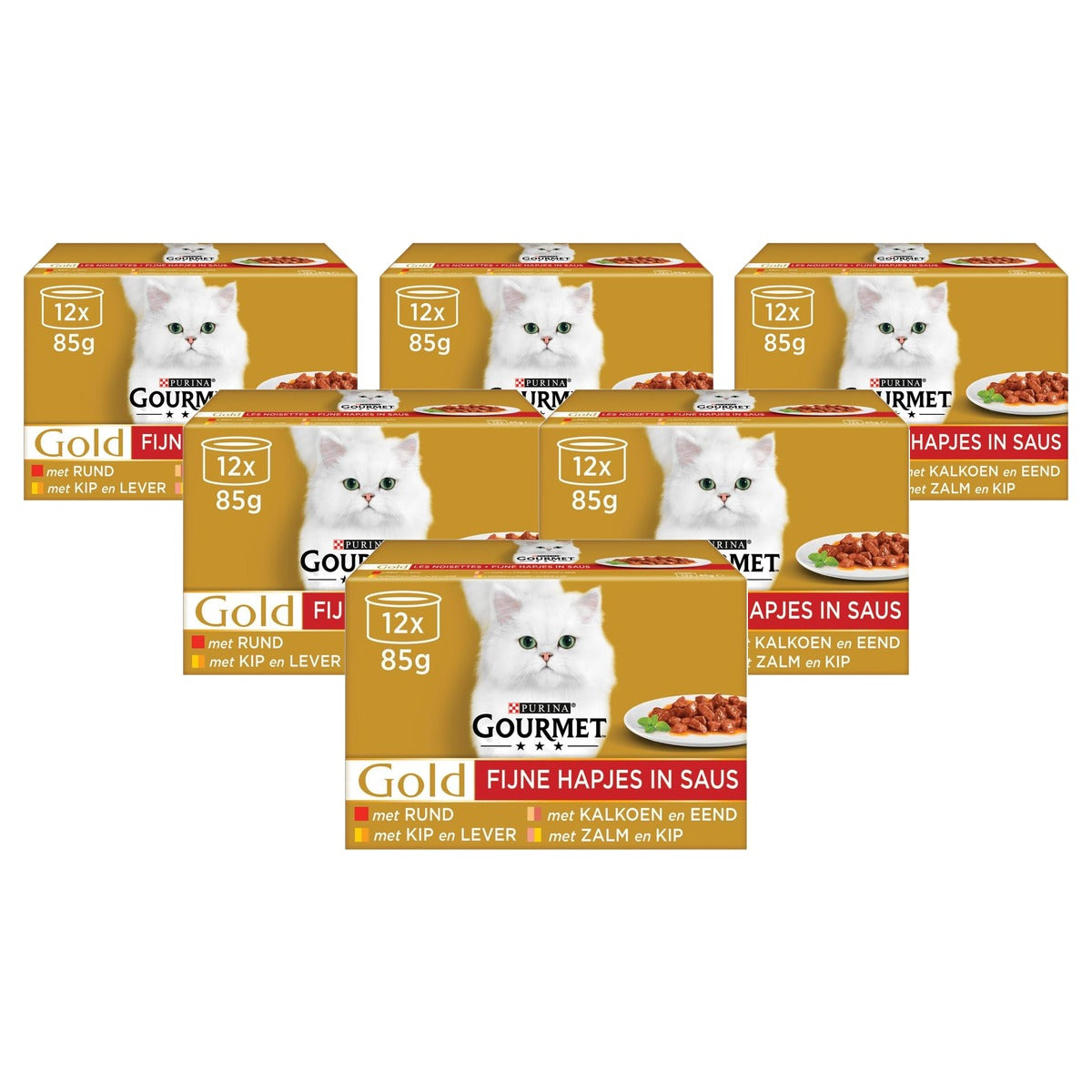 Gourmet Goud natvoer kattenvoer gemengde smaken 12 x 85 g - 6-pack