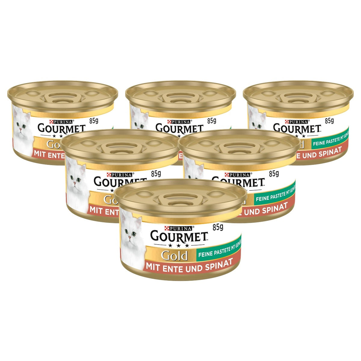 Gourmet Goud natvoer kattenvoer eend en spinazie 12 x 85 g - 6-pack