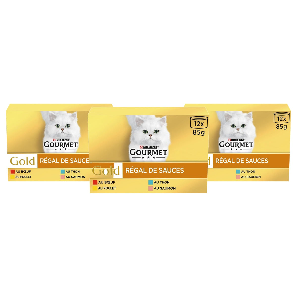 Gourmet Gouden Sausrek natvoer kattenvoer div. smaken 12 x 85 g - 3-pack