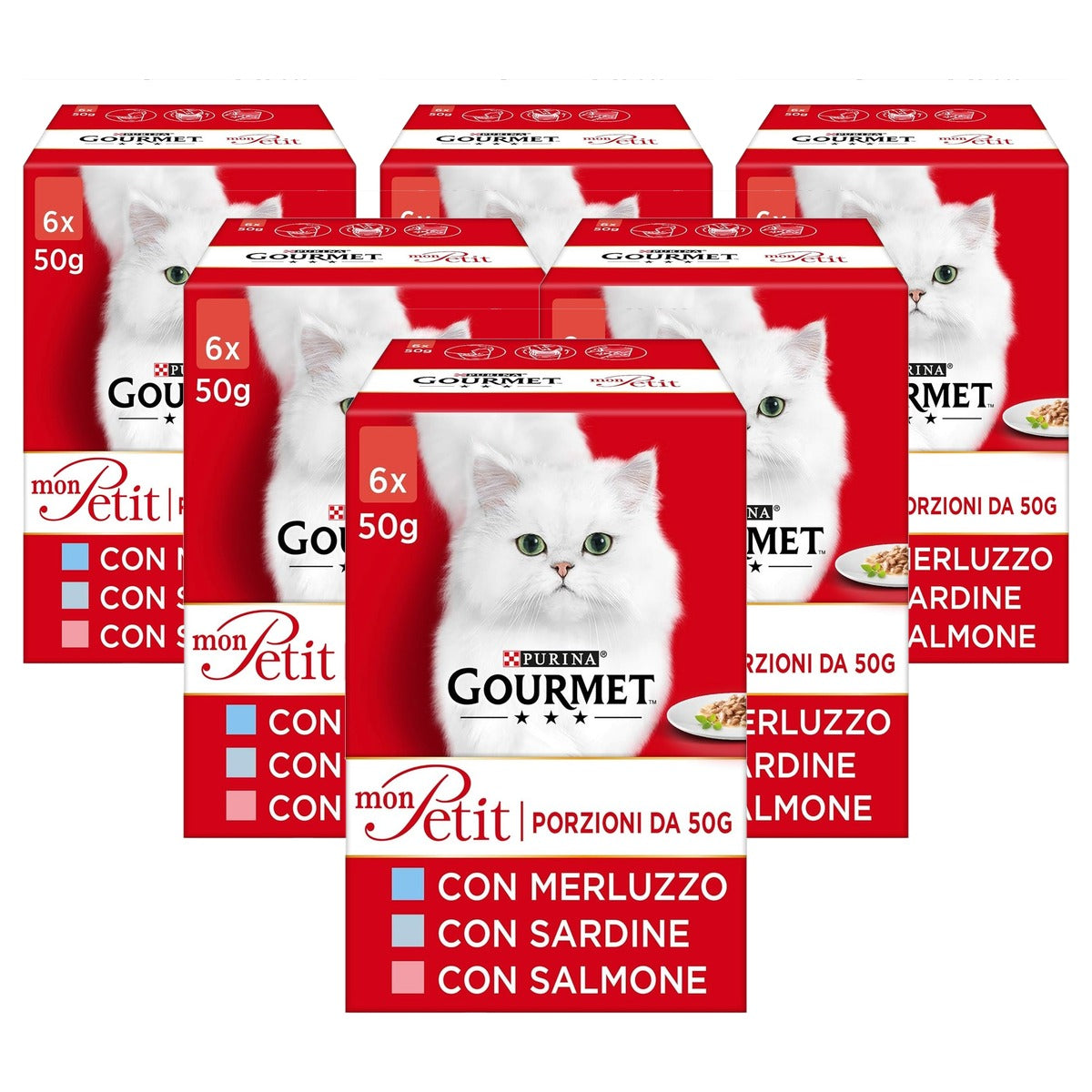 Purina Gourmet Mon Petit natvoer kattenvoer Sardine & Zalm 48 x 50 g - 6-pack