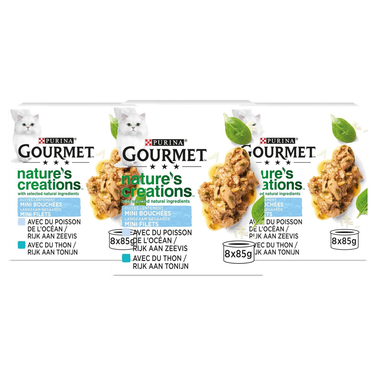 Gourmet Nature's Creations natvoer kattenvoer Ocean Fish 8 x 85 g - 3-pack