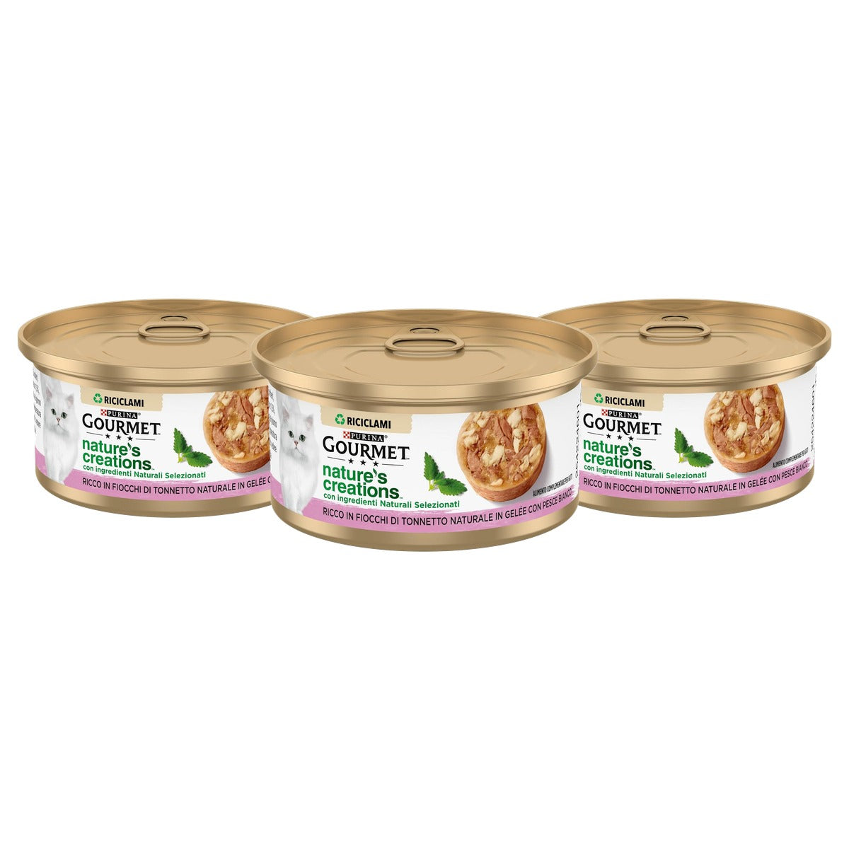 Gourmet Nature's Creations natvoer kattenvoer Tonijn & Witte vis 24 x 70 g - 3-pack