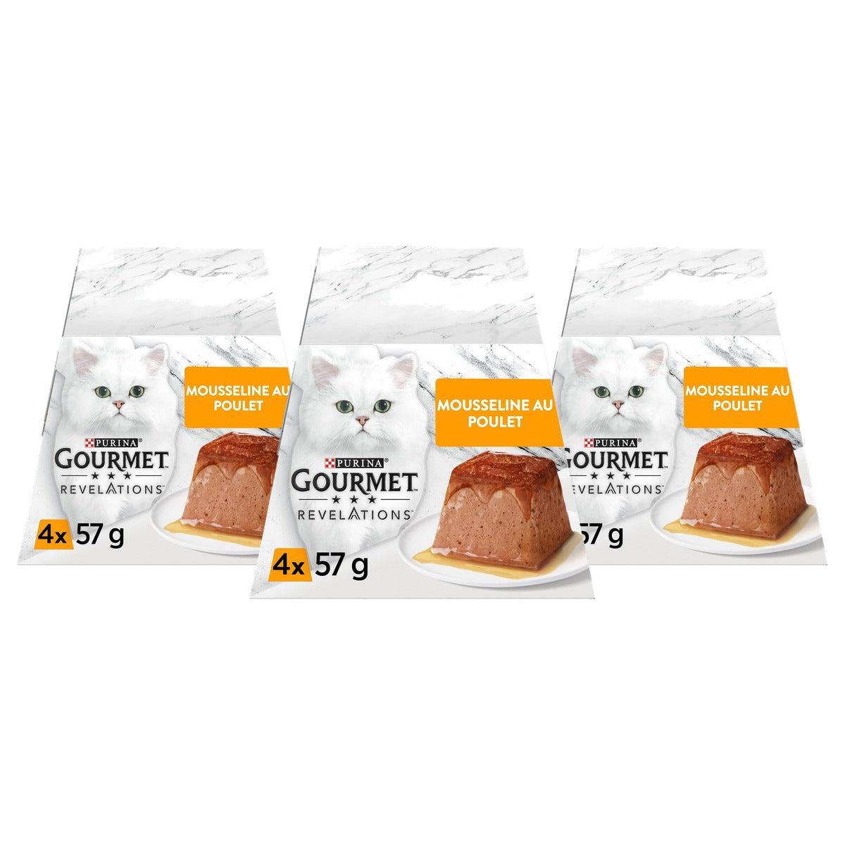 Gourmet Revelations Mousseline natvoer kattenvoer kip 4 x 57 g - 3-pack