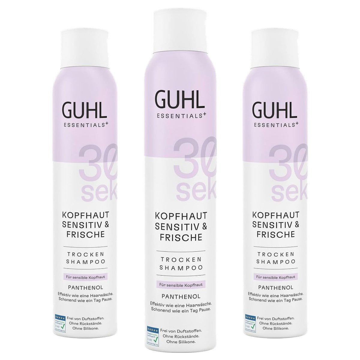 Guhl 30 sec Droogshampoo Hoofdhuid Sensitive & Frisheid 3 x 200 ml - Voordeelverpakking
