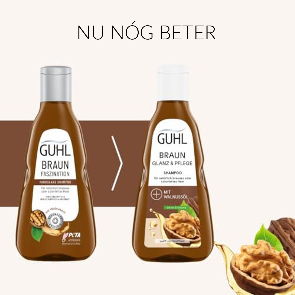 Guhl Braun Fascination Shampoo 250 ml met Walnootolie voor Bruin Haar