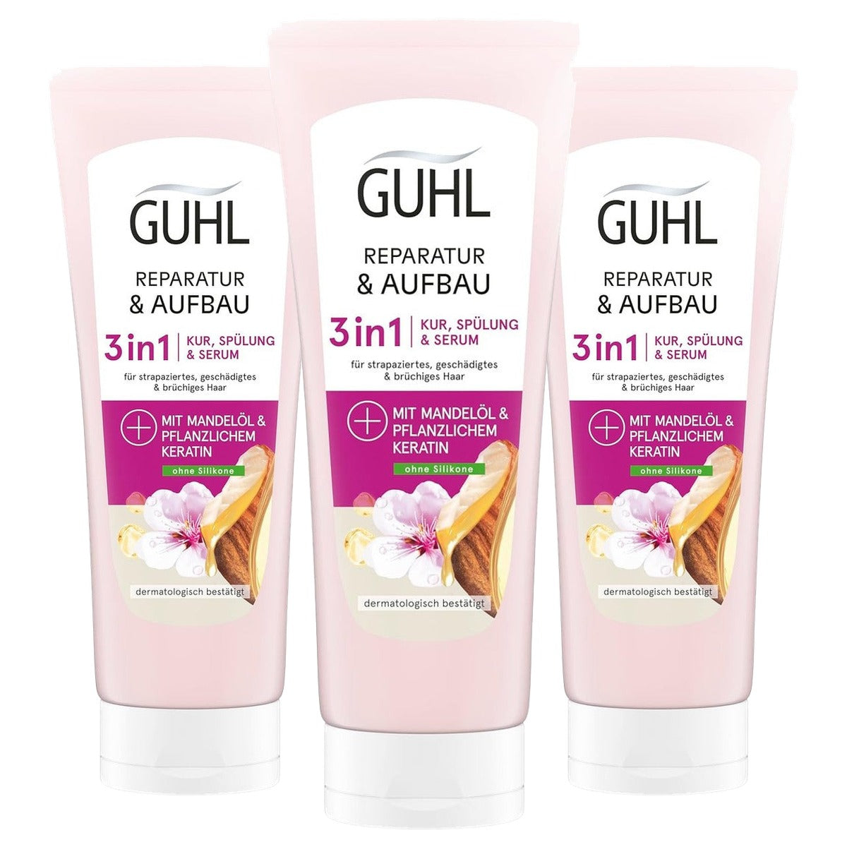 Guhl Diepe opbouw 3-in-1 kuur, conditioner & serum 3 x 200 ml - Voordeelverpakking