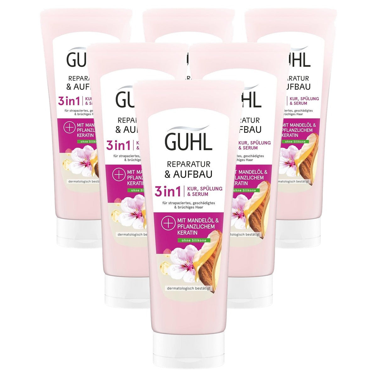 Guhl Diepe opbouw 3-in-1 kuur, conditioner & serum 6 x 200 ml - Voordeelverpakking