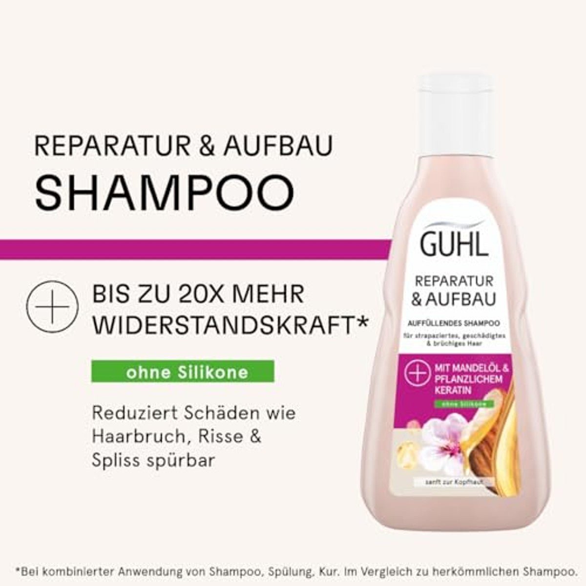 Guhl Diepe opbouw shampoo – inhoud: 250 ml – reparatie voor beschadigd haar – haartype: veelzijdig beschadigd, beschadigd – regenereert de haarvezel – dermatologisch getest door Guhl nu bij Huishoudvoordeel