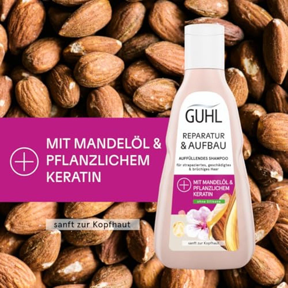 Guhl Diepe opbouw shampoo – inhoud: 250 ml – reparatie voor beschadigd haar – haartype: veelzijdig beschadigd, beschadigd – regenereert de haarvezel – dermatologisch getest door Guhl nu bij Huishoudvoordeel