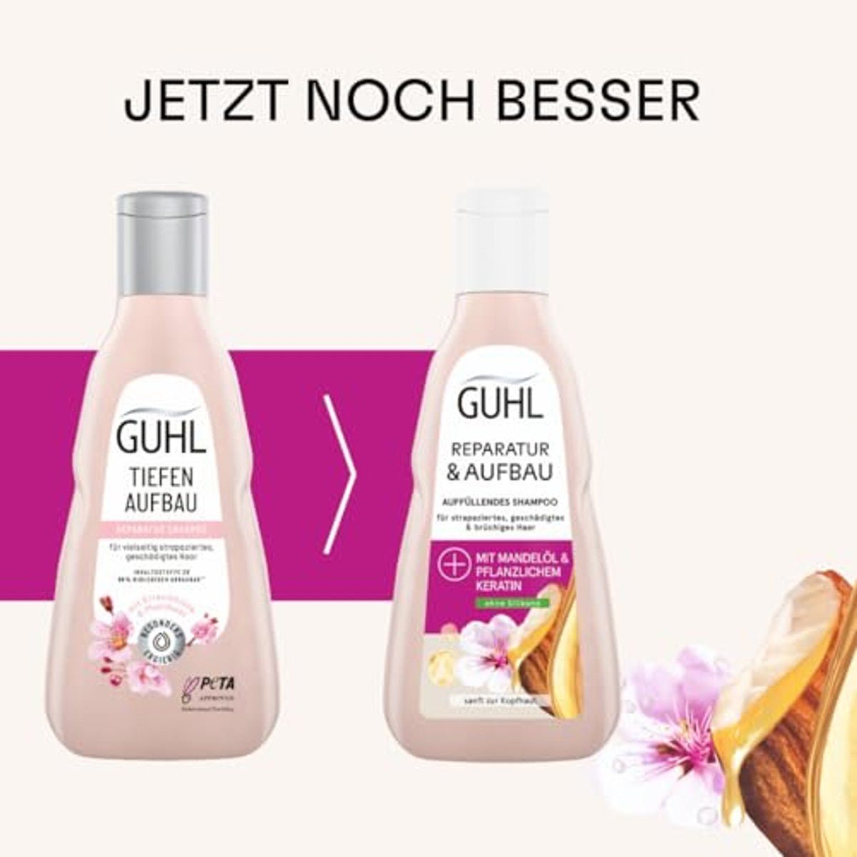 Guhl Diepe opbouw shampoo – inhoud: 250 ml – reparatie voor beschadigd haar – haartype: veelzijdig beschadigd, beschadigd – regenereert de haarvezel – dermatologisch getest door Guhl nu bij Huishoudvoordeel