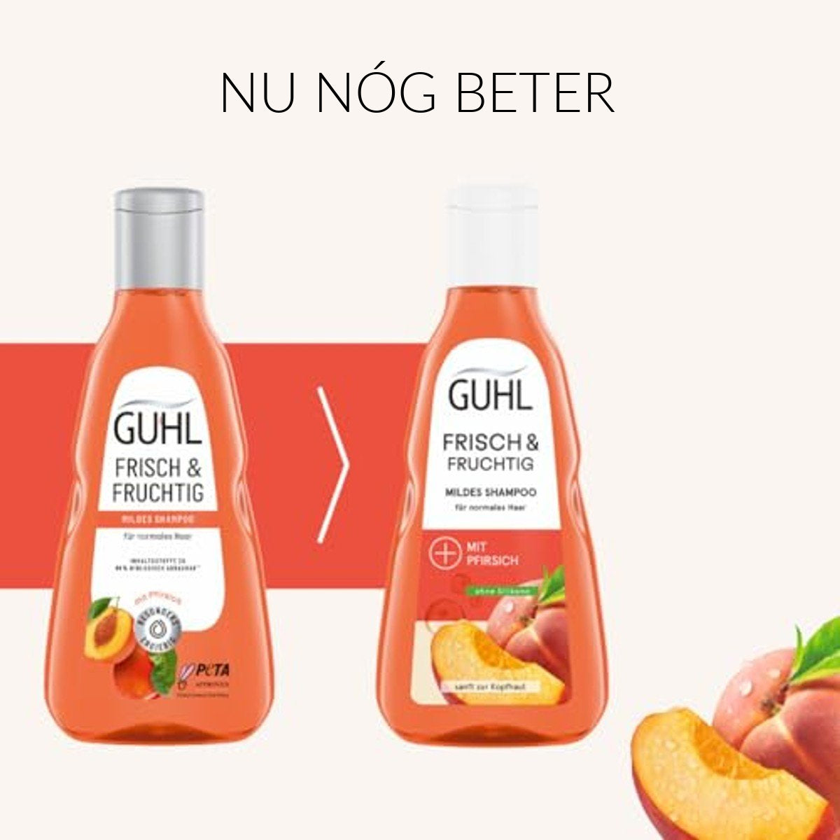Guhl Fris & Fruitig Shampoo 250 ml met Perzik en Vitamine C voor Normaal Haar
