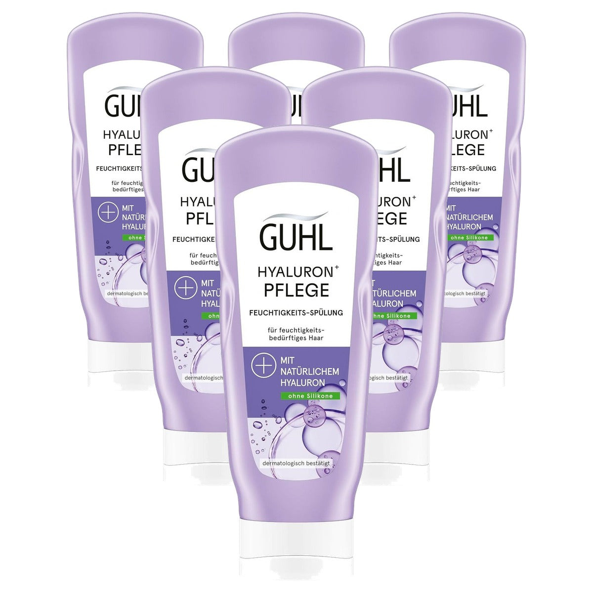 Guhl Hyaluron+ verzorgende vochtspoeling 6 x 200 ml - Voordeelverpakking